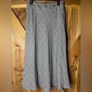 Villager Petite Liz Claiborne 8P Gray A Line skirt Lined Tweed